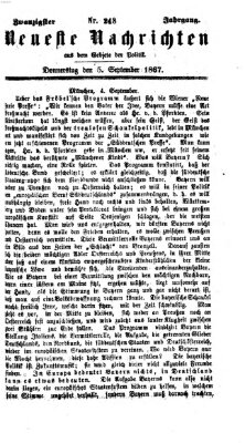 Neueste Nachrichten aus dem Gebiete der Politik (Münchner neueste Nachrichten) Donnerstag 5. September 1867