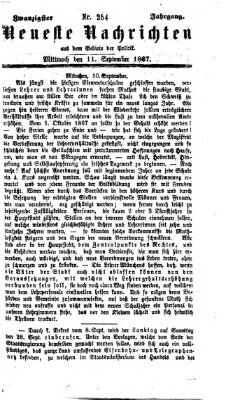 Neueste Nachrichten aus dem Gebiete der Politik (Münchner neueste Nachrichten) Mittwoch 11. September 1867