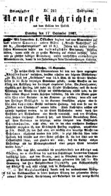 Neueste Nachrichten aus dem Gebiete der Politik (Münchner neueste Nachrichten) Dienstag 17. September 1867