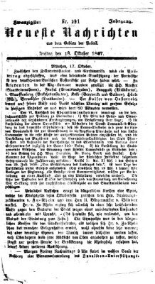 Neueste Nachrichten aus dem Gebiete der Politik (Münchner neueste Nachrichten) Freitag 18. Oktober 1867