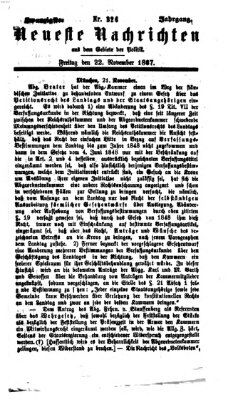 Neueste Nachrichten aus dem Gebiete der Politik (Münchner neueste Nachrichten) Freitag 22. November 1867