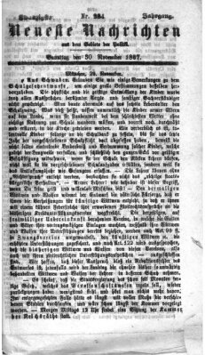 Neueste Nachrichten aus dem Gebiete der Politik (Münchner neueste Nachrichten) Samstag 30. November 1867