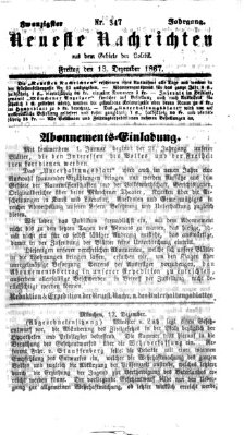 Neueste Nachrichten aus dem Gebiete der Politik (Münchner neueste Nachrichten) Freitag 13. Dezember 1867