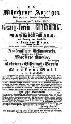 Münchener Anzeiger (Münchner neueste Nachrichten) Donnerstag 7. Februar 1867