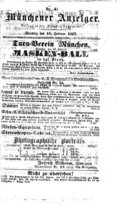 Münchener Anzeiger (Münchner neueste Nachrichten) Sonntag 10. Februar 1867