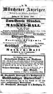 Münchener Anzeiger (Münchner neueste Nachrichten) Freitag 22. Februar 1867