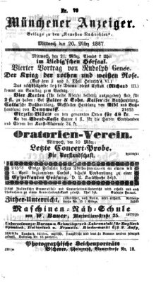 Münchener Anzeiger (Münchner neueste Nachrichten) Mittwoch 20. März 1867