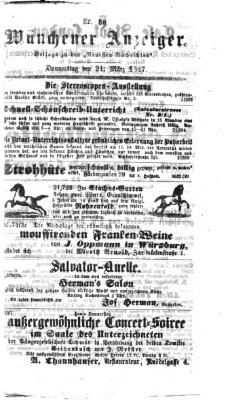 Münchener Anzeiger (Münchner neueste Nachrichten) Donnerstag 21. März 1867