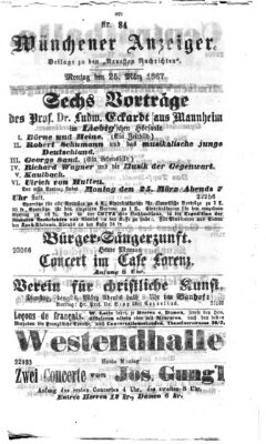 Münchener Anzeiger (Münchner neueste Nachrichten) Montag 25. März 1867