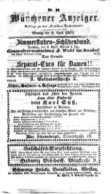 Münchener Anzeiger (Münchner neueste Nachrichten) Montag 8. April 1867