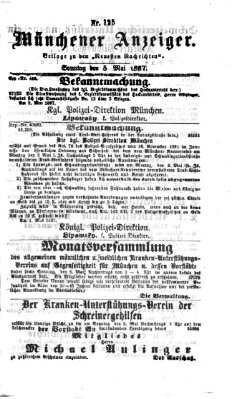 Münchener Anzeiger (Münchner neueste Nachrichten) Sonntag 5. Mai 1867