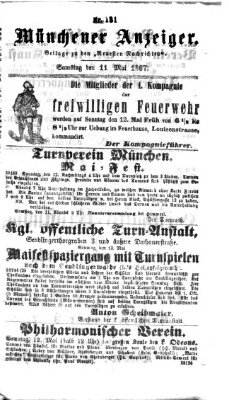 Münchener Anzeiger (Münchner neueste Nachrichten) Samstag 11. Mai 1867