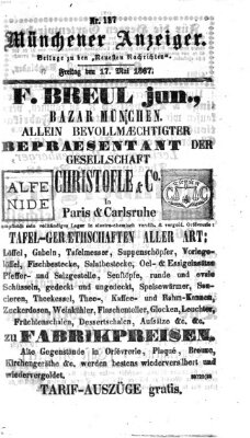 Münchener Anzeiger (Münchner neueste Nachrichten) Freitag 17. Mai 1867