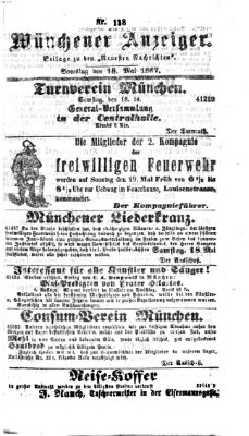 Münchener Anzeiger (Münchner neueste Nachrichten) Samstag 18. Mai 1867