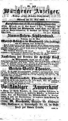 Münchener Anzeiger (Münchner neueste Nachrichten) Mittwoch 22. Mai 1867