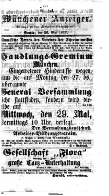 Münchener Anzeiger (Münchner neueste Nachrichten) Sonntag 26. Mai 1867