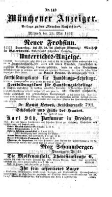 Münchener Anzeiger (Münchner neueste Nachrichten) Mittwoch 29. Mai 1867