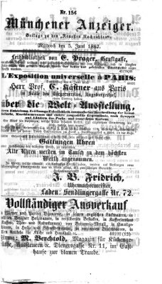 Münchener Anzeiger (Münchner neueste Nachrichten) Mittwoch 5. Juni 1867