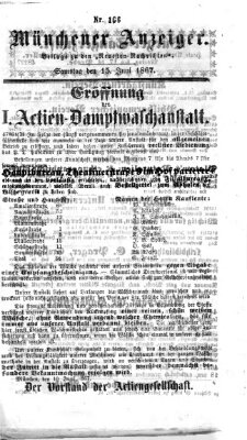 Münchener Anzeiger (Münchner neueste Nachrichten) Samstag 15. Juni 1867