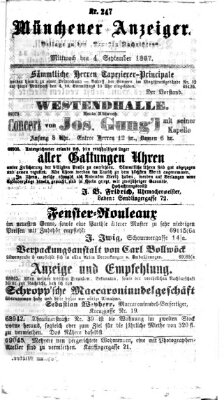 Münchener Anzeiger (Münchner neueste Nachrichten) Mittwoch 4. September 1867