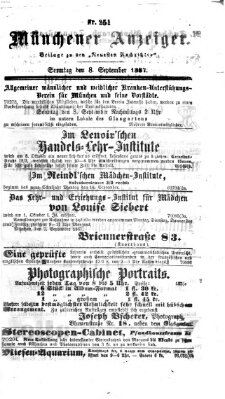 Münchener Anzeiger (Münchner neueste Nachrichten) Sonntag 8. September 1867