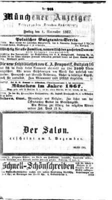 Münchener Anzeiger (Münchner neueste Nachrichten) Freitag 1. November 1867