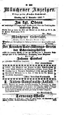 Münchener Anzeiger (Münchner neueste Nachrichten) Dienstag 5. November 1867