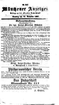 Münchener Anzeiger (Münchner neueste Nachrichten) Samstag 23. November 1867