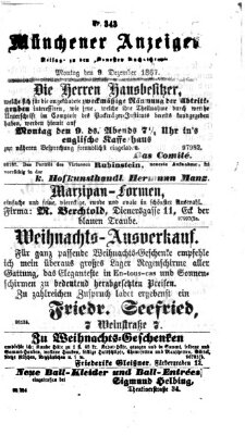 Münchener Anzeiger (Münchner neueste Nachrichten) Montag 9. Dezember 1867