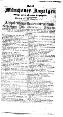 Münchener Anzeiger (Münchner neueste Nachrichten) Mittwoch 25. Dezember 1867