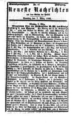 Neueste Nachrichten aus dem Gebiete der Politik (Münchner neueste Nachrichten) Samstag 7. März 1868