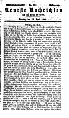 Neueste Nachrichten aus dem Gebiete der Politik (Münchner neueste Nachrichten) Dienstag 28. April 1868