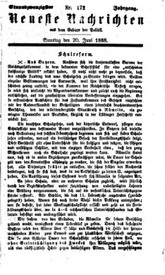 Neueste Nachrichten aus dem Gebiete der Politik (Münchner neueste Nachrichten) Samstag 20. Juni 1868