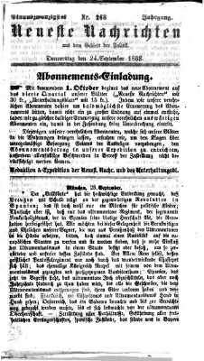 Neueste Nachrichten aus dem Gebiete der Politik (Münchner neueste Nachrichten) Donnerstag 24. September 1868