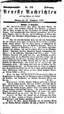 Neueste Nachrichten aus dem Gebiete der Politik (Münchner neueste Nachrichten) Montag 28. September 1868