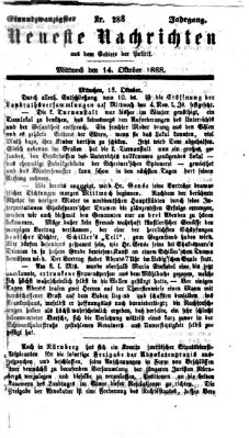 Neueste Nachrichten aus dem Gebiete der Politik (Münchner neueste Nachrichten) Mittwoch 14. Oktober 1868