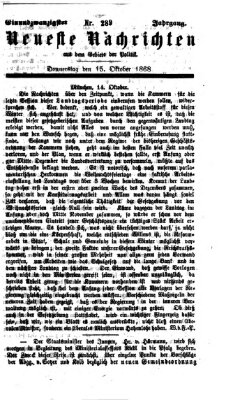 Neueste Nachrichten aus dem Gebiete der Politik (Münchner neueste Nachrichten) Donnerstag 15. Oktober 1868