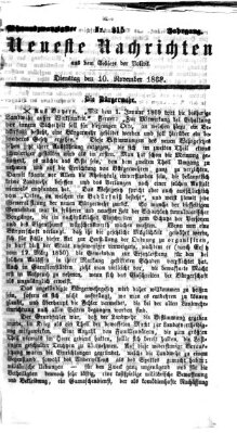 Neueste Nachrichten aus dem Gebiete der Politik (Münchner neueste Nachrichten) Dienstag 10. November 1868