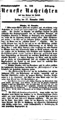 Neueste Nachrichten aus dem Gebiete der Politik (Münchner neueste Nachrichten) Freitag 27. November 1868