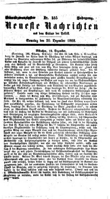 Neueste Nachrichten aus dem Gebiete der Politik (Münchner neueste Nachrichten) Sonntag 20. Dezember 1868