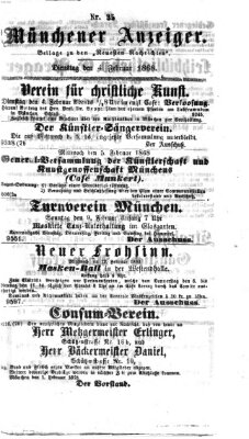 Münchener Anzeiger (Münchner neueste Nachrichten) Dienstag 4. Februar 1868