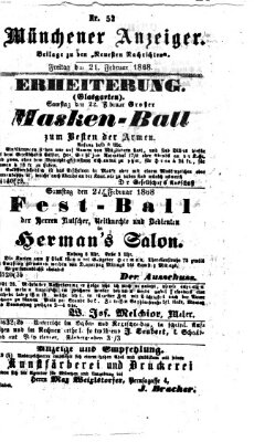 Münchener Anzeiger (Münchner neueste Nachrichten) Freitag 21. Februar 1868