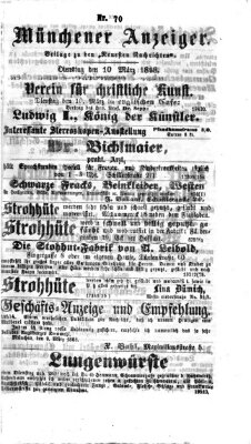 Münchener Anzeiger (Münchner neueste Nachrichten) Dienstag 10. März 1868