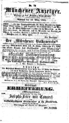 Münchener Anzeiger (Münchner neueste Nachrichten) Mittwoch 18. März 1868