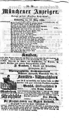 Münchener Anzeiger (Münchner neueste Nachrichten) Donnerstag 19. März 1868