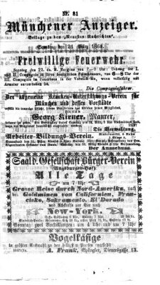 Münchener Anzeiger (Münchner neueste Nachrichten) Samstag 21. März 1868