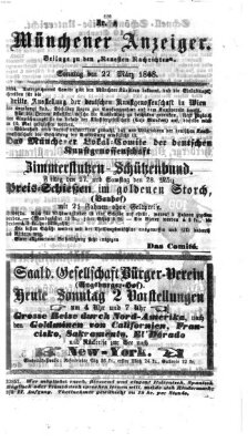 Münchener Anzeiger (Münchner neueste Nachrichten) Sonntag 22. März 1868