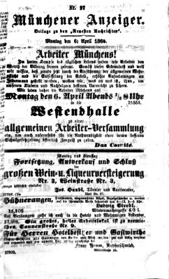 Münchener Anzeiger (Münchner neueste Nachrichten) Montag 6. April 1868