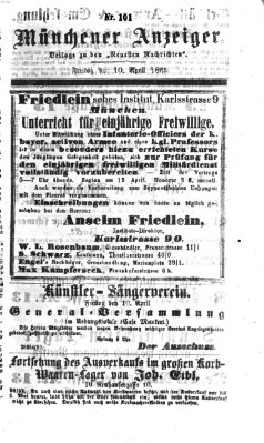 Münchener Anzeiger (Münchner neueste Nachrichten) Freitag 10. April 1868