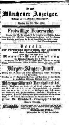 Münchener Anzeiger (Münchner neueste Nachrichten) Montag 18. Mai 1868